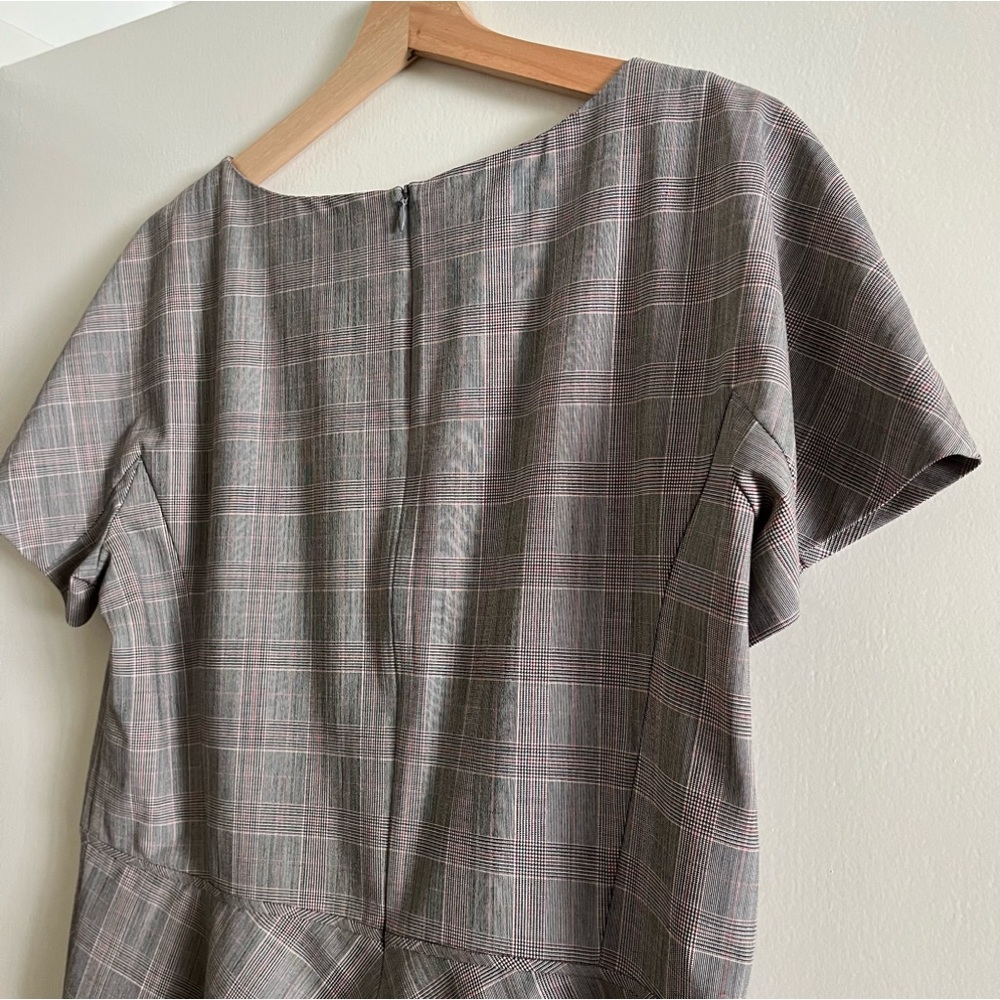 Lafayette 148 Short Sleeve Plaid Window Pane Blouse - Picture 8 of 10
